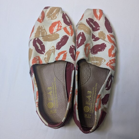 EA3 Cute Gently Loved Canvas Lips Alpargatas Shoes Women's Size 37 (US SIZE 7) - Picture 6 of 7